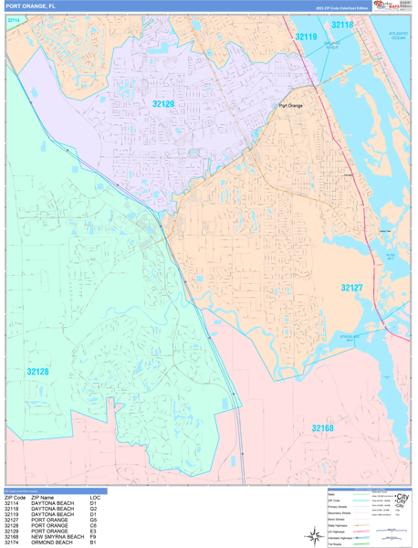 Port Orange Wall Map